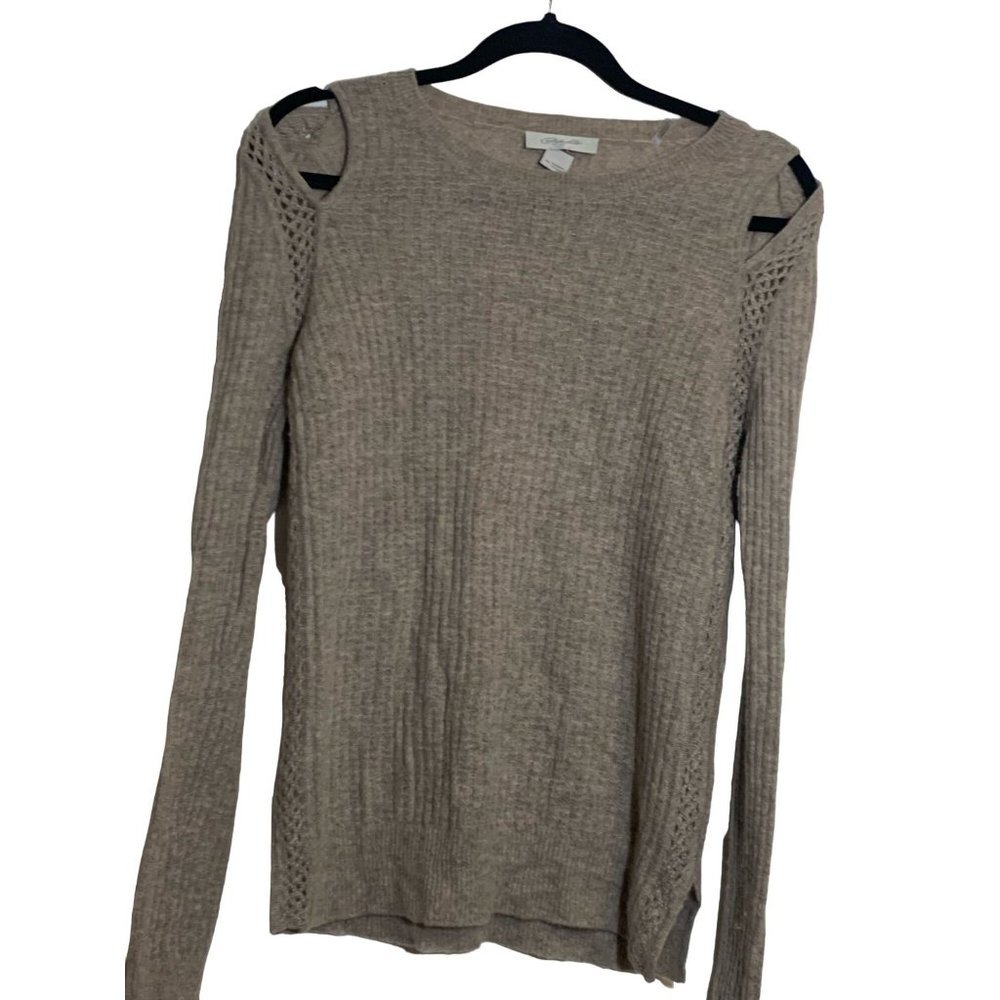 Christopher Fischer Women’s Tan‎ Cashmere Cold Shoulder cut out Size medium
